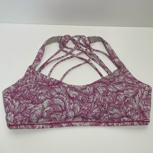 Lululemon Free To Be Sports Bra 10 Pink Floral